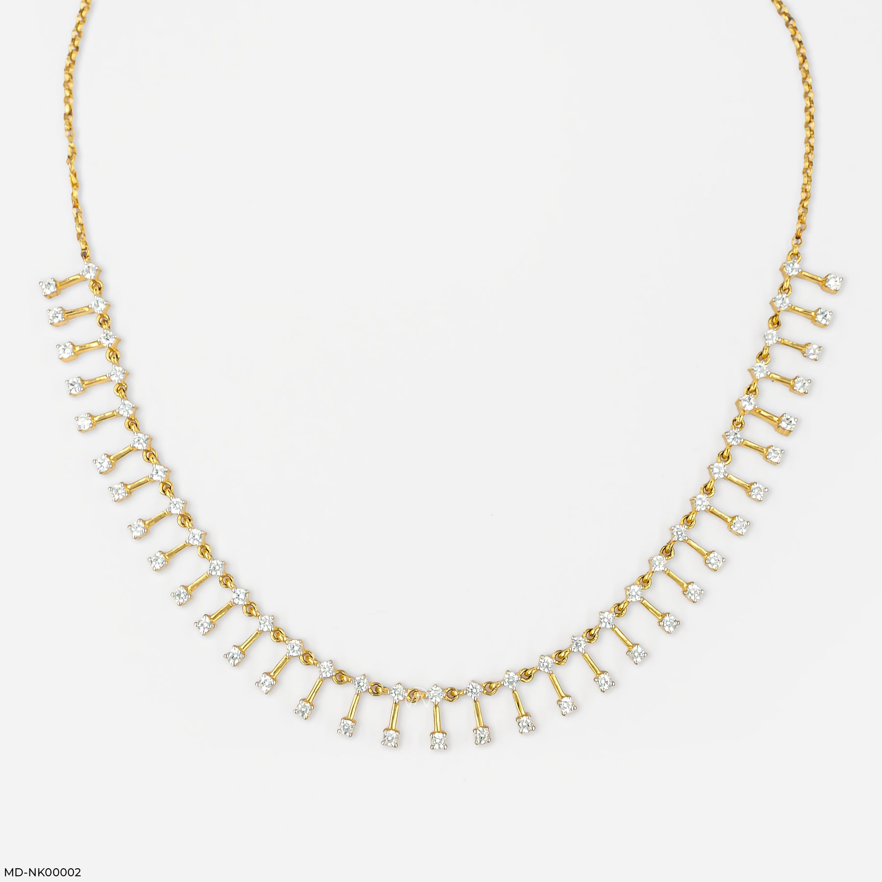 Dangle Drop Diamond Necklace 18K Rose Gold