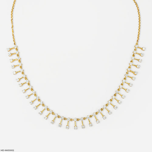 Dangle Drop Diamond Necklace 9k Yellow Gold