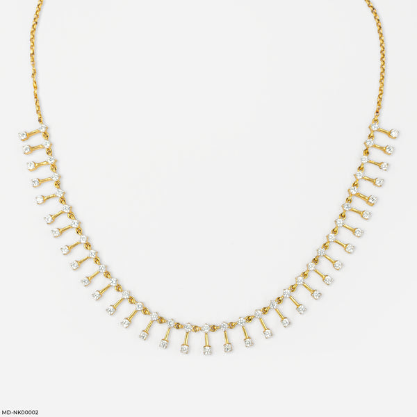 Dangle Drop Diamond Necklace 14K Yellow Gold