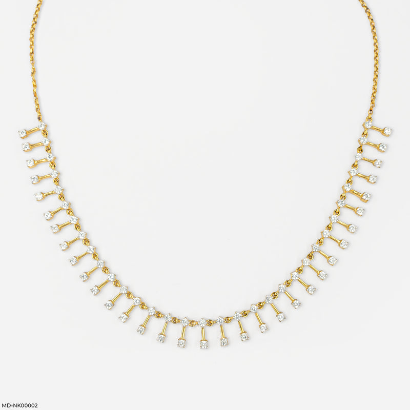 Dangle Drop Diamond Necklace 14K Rose Gold