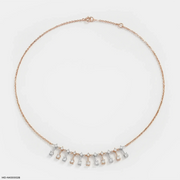 1.25 Carat Lab Diamond Drip Dual Tone Necklace 14K Rose Gold