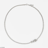 Single Line Fancy Diamond Necklace 18K White Gold