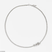 Single Line Fancy Diamond Necklace 14K Yellow Gold