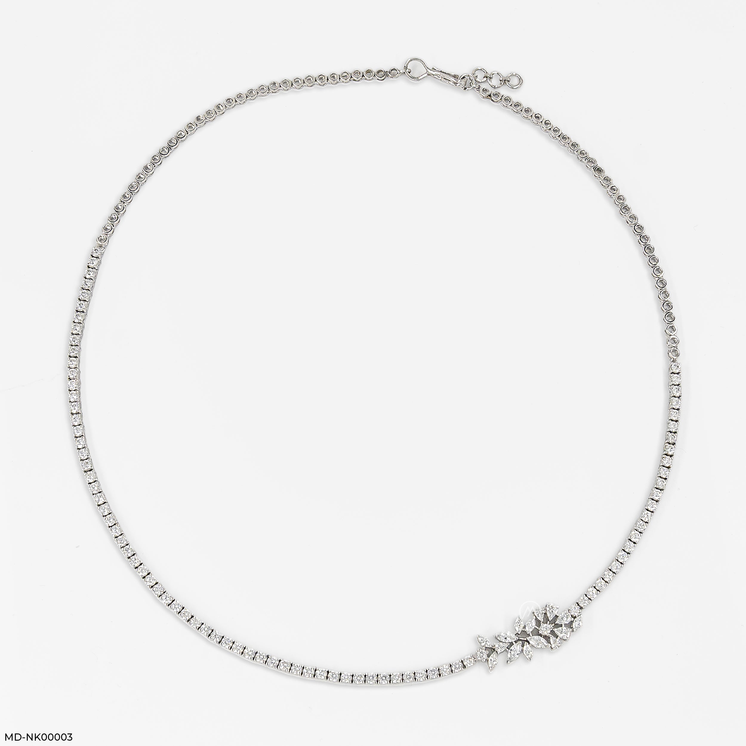 Single Line Fancy Diamond Necklace 18K Yellow Gold
