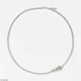 Single Line Fancy Diamond Necklace 14K White Gold