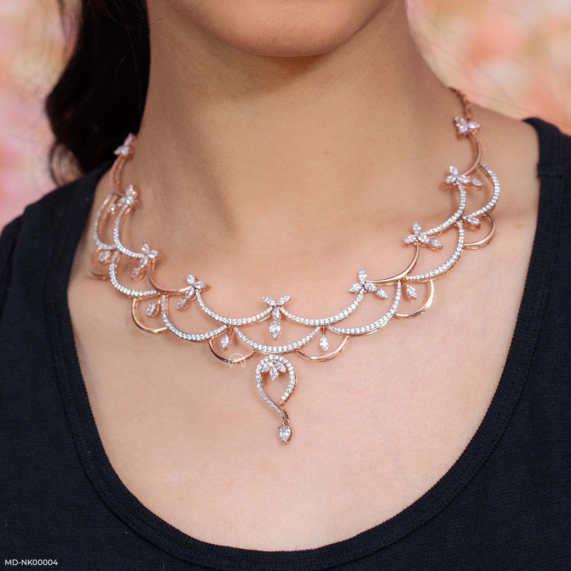 Genelia Diamond Necklace 18K White Gold