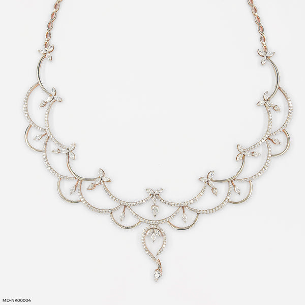 Genelia Diamond Necklace 18K Rose Gold