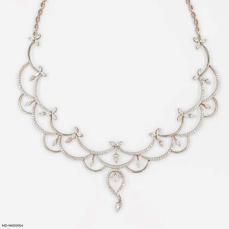 Genelia Diamond Necklace 18K White Gold