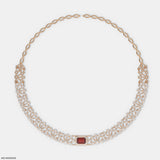 Ruby Lace Necklace 14K White Gold