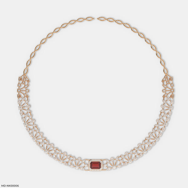 Ruby Lace Necklace 14K Rose Gold