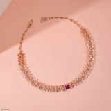 Ruby Lace Necklace 14K White Gold
