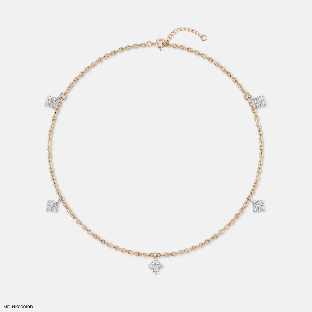 Geometric Quad Charm Diamond Necklace