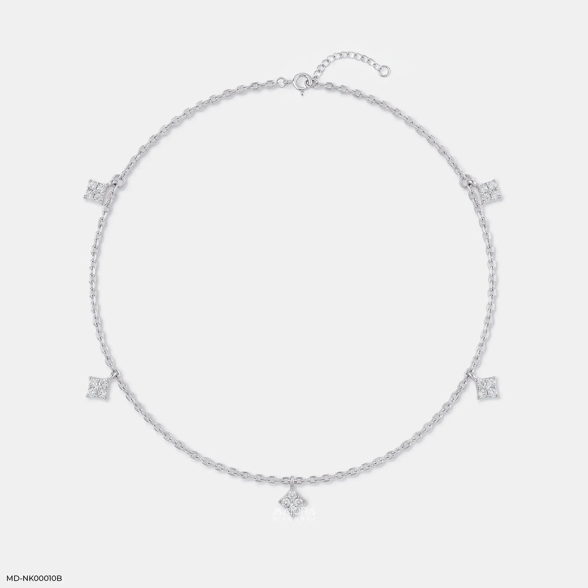 Geometric Quad Charm Diamond Necklace