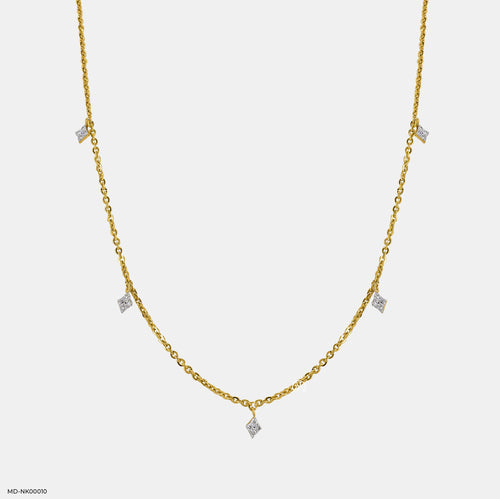 Quartet Diamond Necklace 9k Yellow Gold