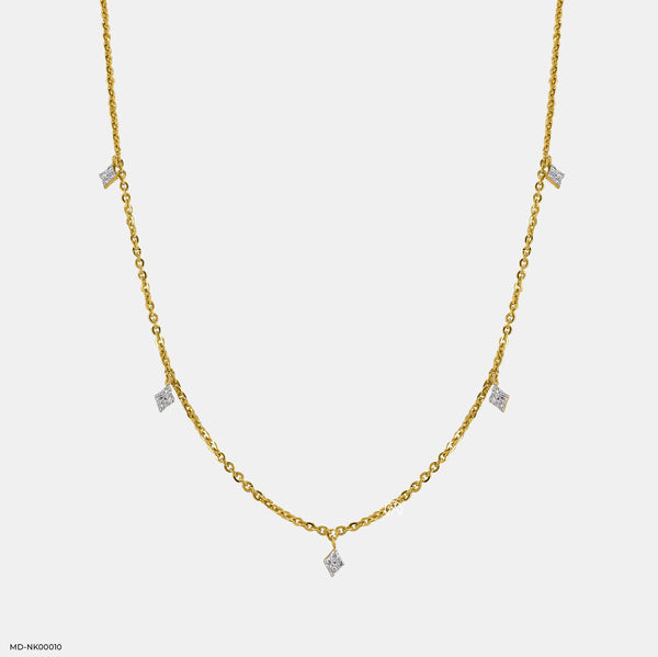 Quartet Diamond Necklace 14K Rose Gold
