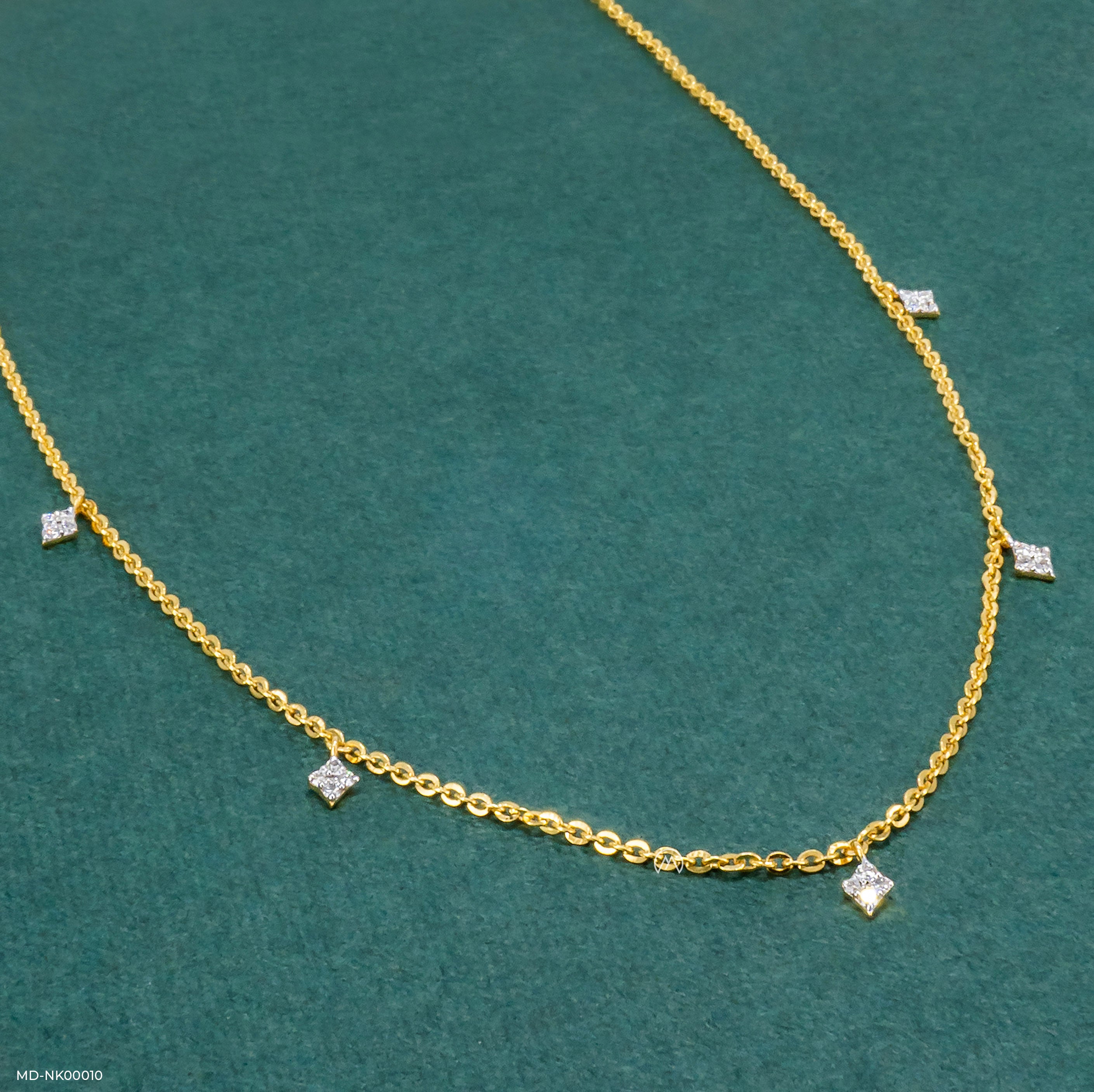 Quartet Diamond Necklace 9k Rose Gold