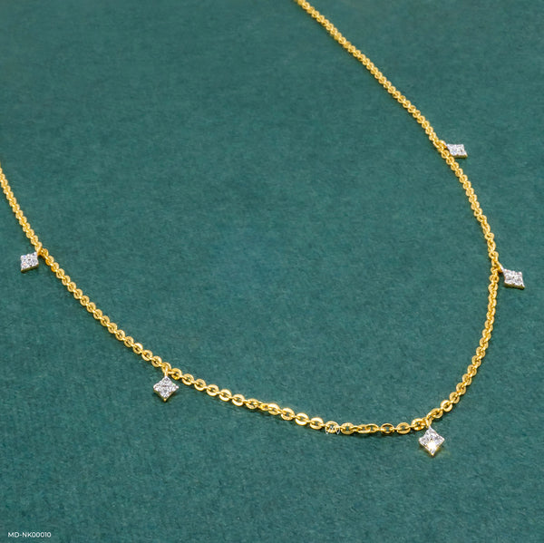 Quartet Diamond Necklace 14K White Gold