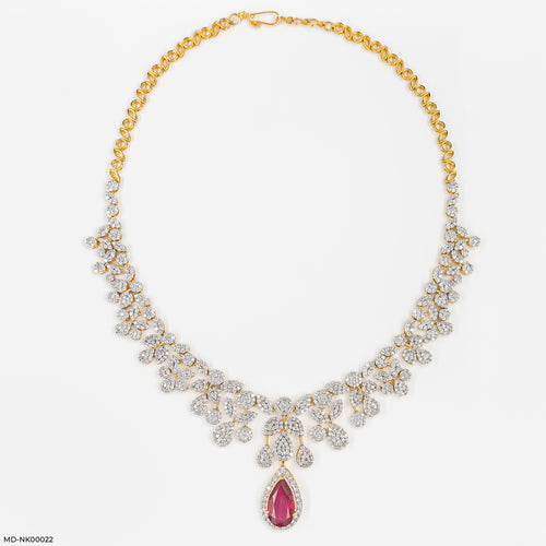 Pressure Setting Diamond Necklaces 14K Yellow Gold