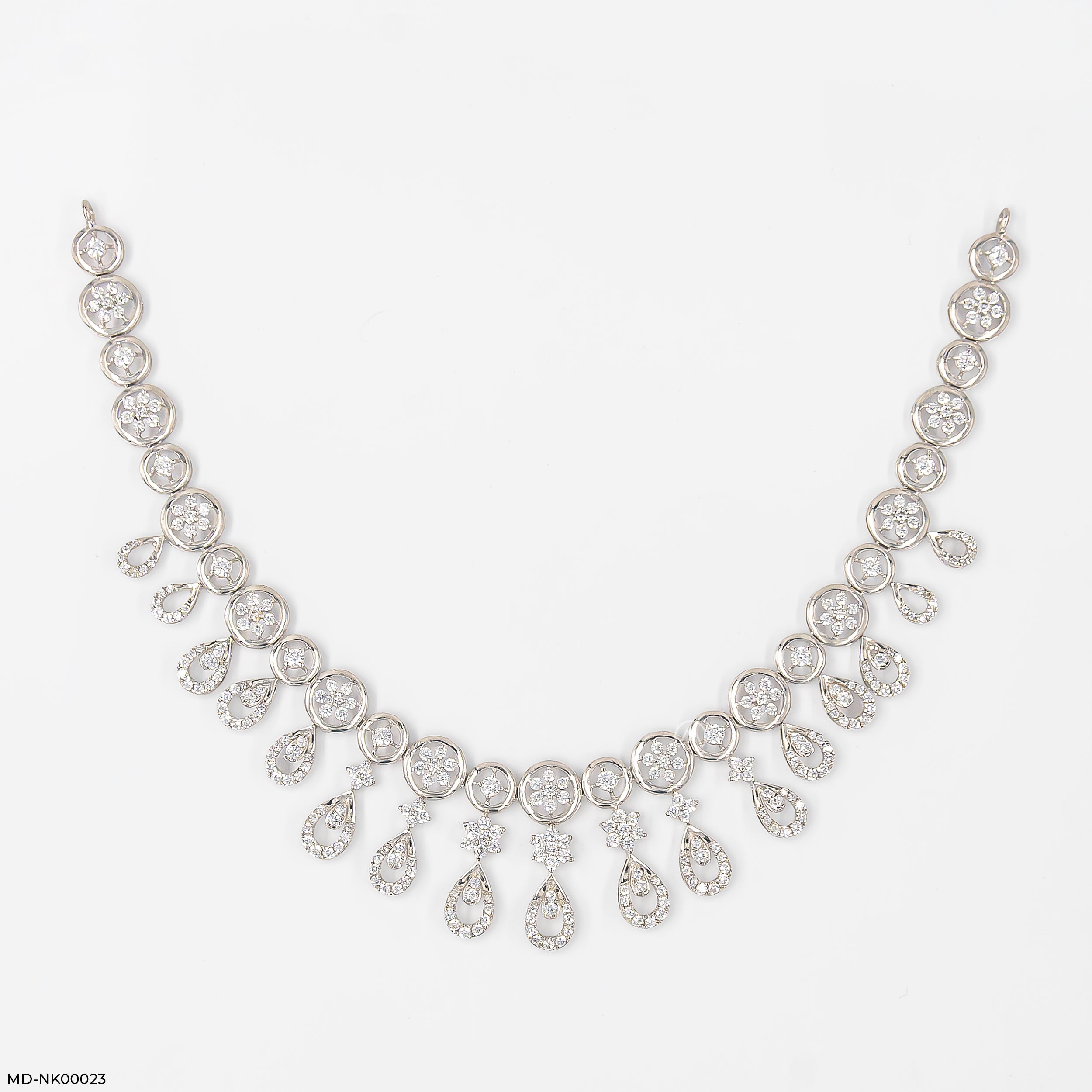 Charming Diamond Necklaces 9K White Gold