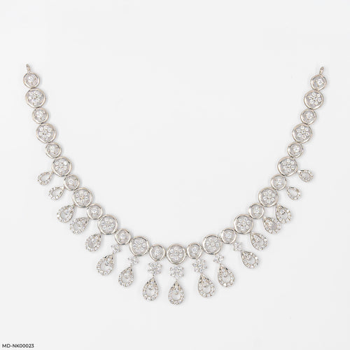 Charming Diamond Necklaces 9K White Gold