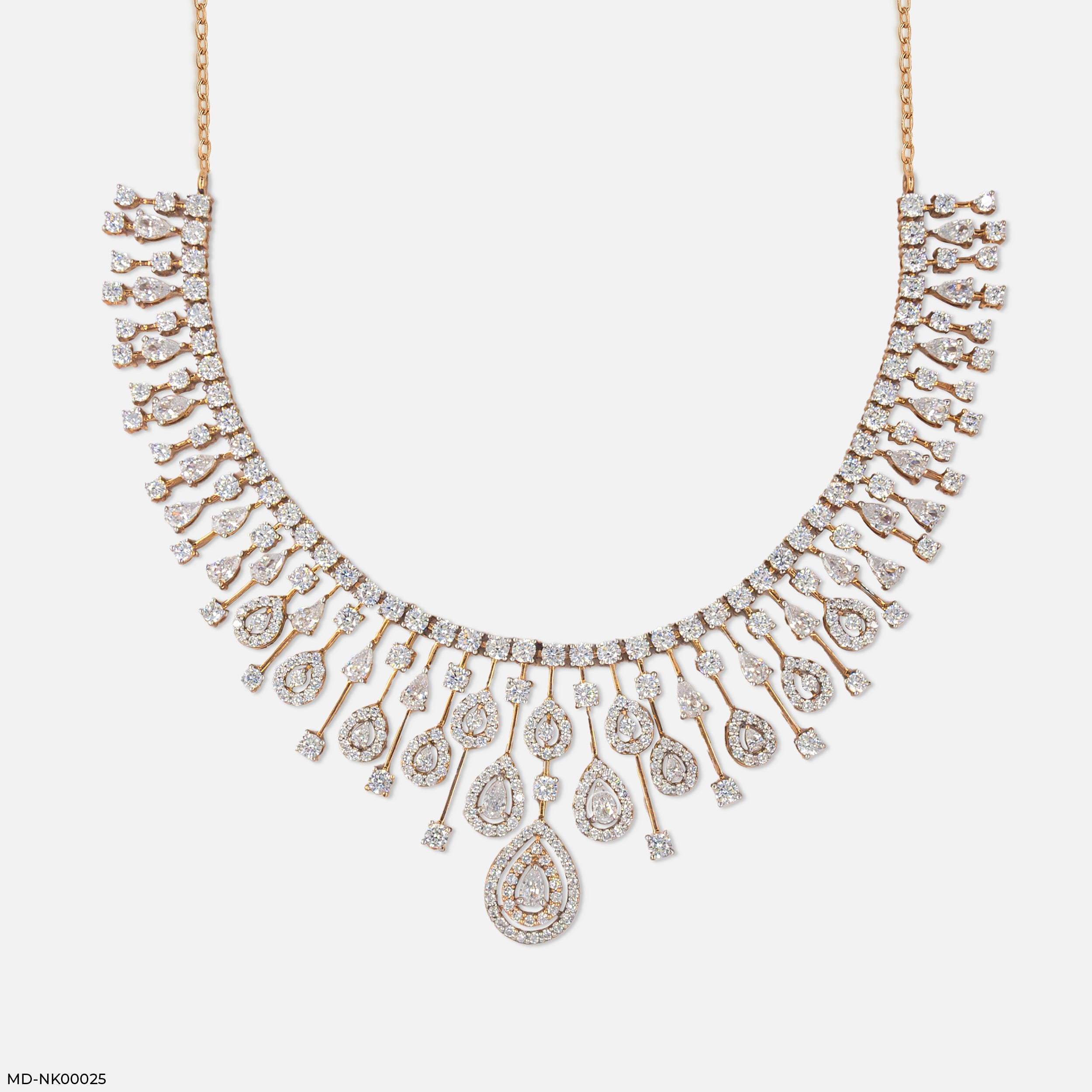 Mesmerising Floral Diamond Necklaces 9K Rose Gold