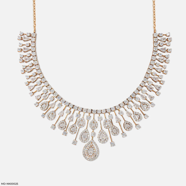 Mesmerising Floral Diamond Necklace 14K Rose Gold