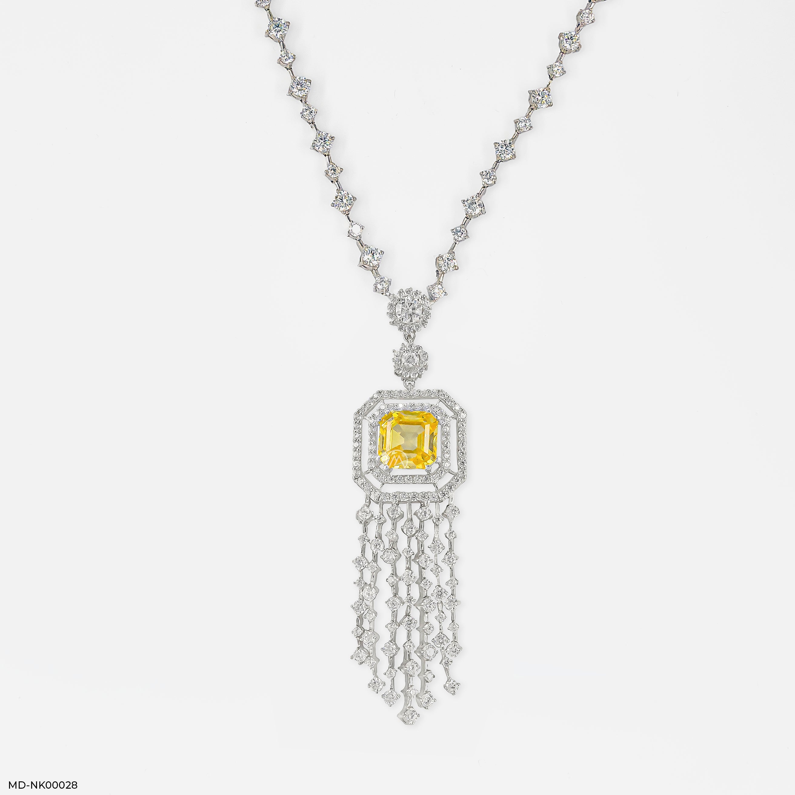 Glam up Diamond Necklaces 9K White Gold