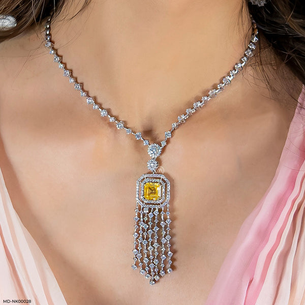 Glam up Diamond Necklaces 14K White Gold