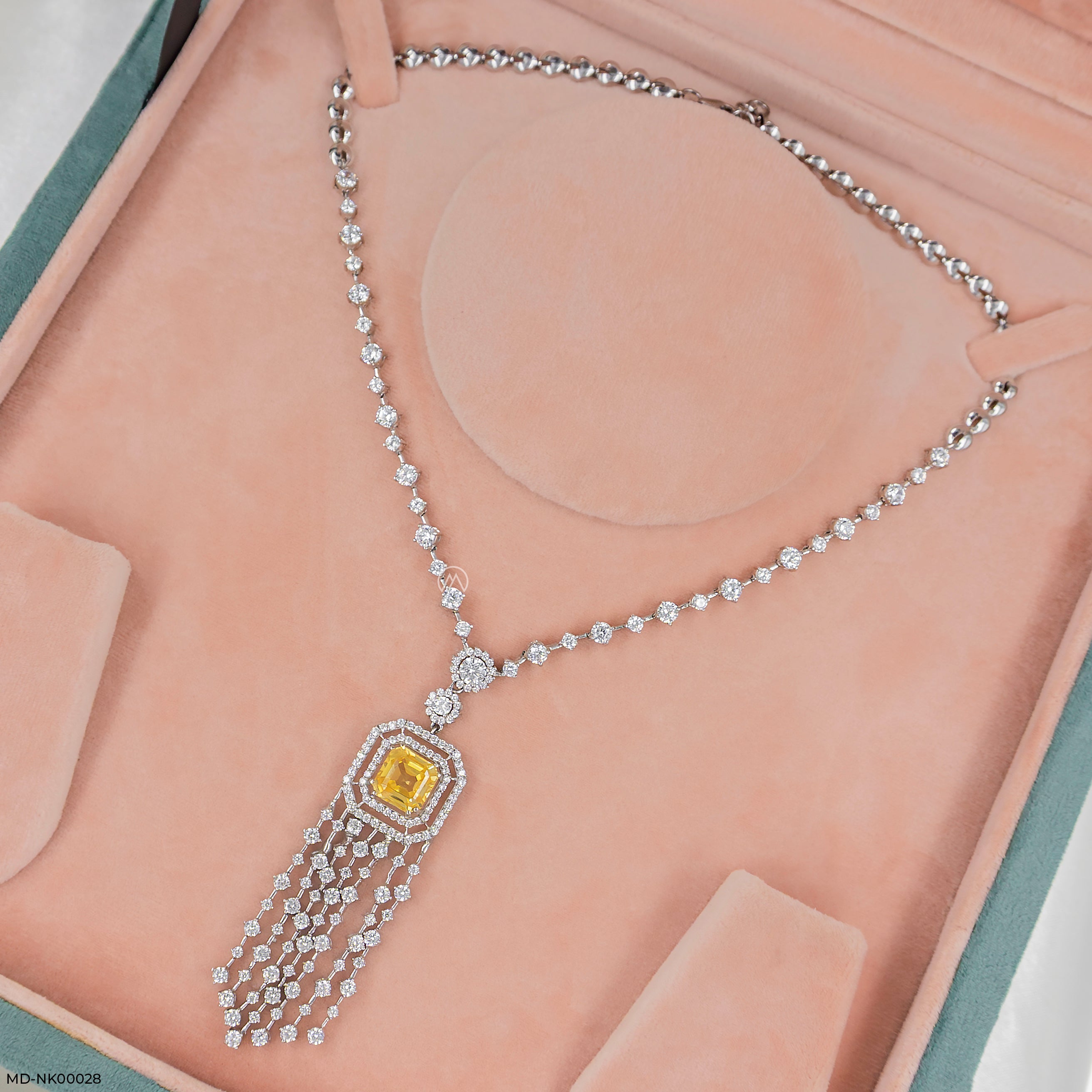 Glam up Diamond Necklaces 9K White Gold