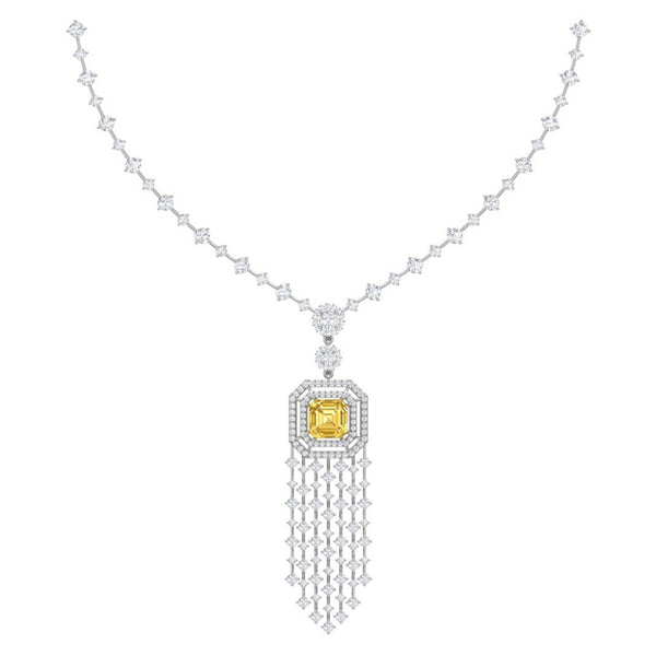 Glam up Diamond Necklace 14K White Gold