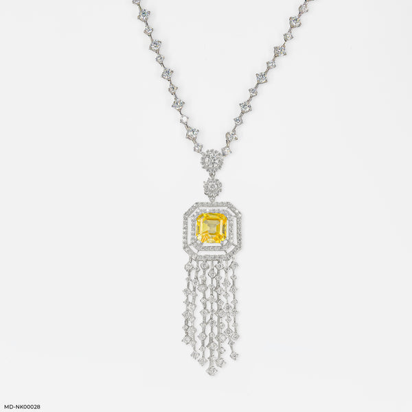 Glam up Diamond Necklace 14K White Gold