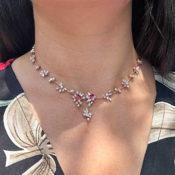 Ruby's Charm Diamond Necklace 18K Rose Gold