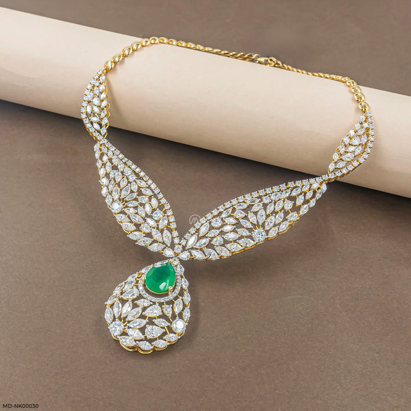 Heavenly Drop Diamond Necklaces 14K Yellow Gold
