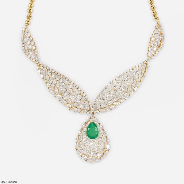 Heavenly Drop Diamond Necklaces 14K Yellow Gold