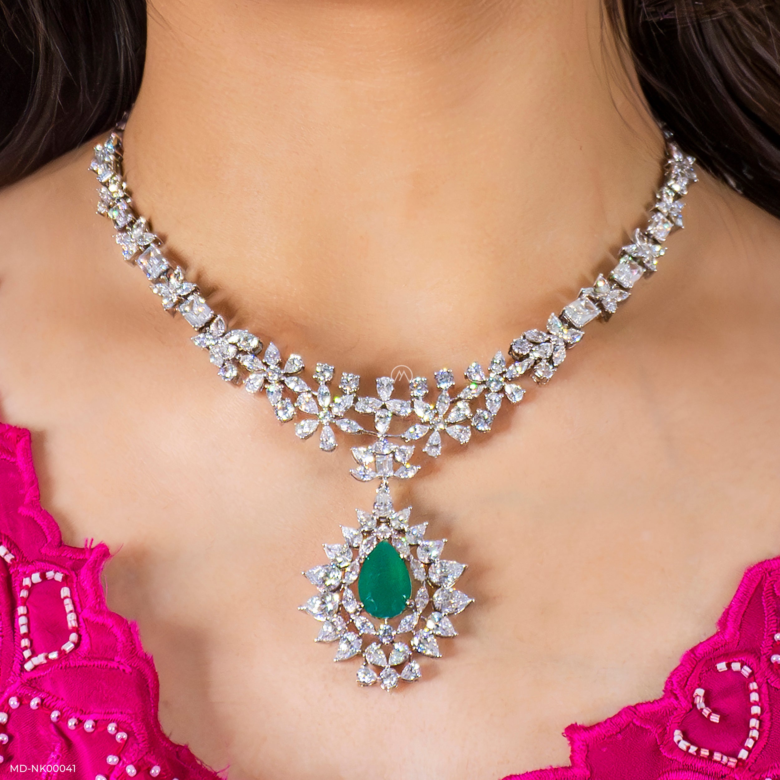 Dewy Delight Diamond Necklaces 9K White Gold