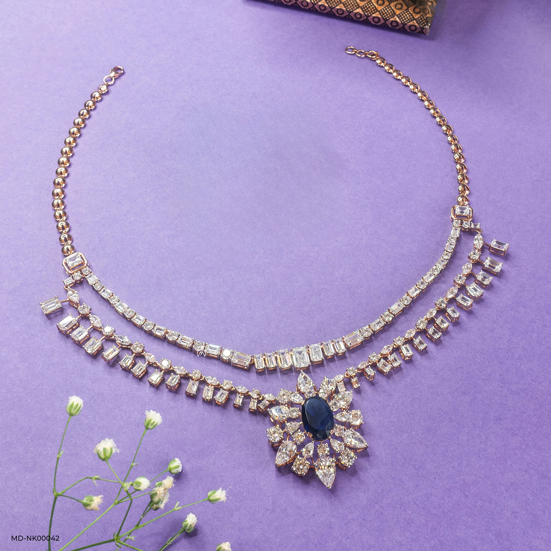 Multi Shape Diamond Necklaces 14K Rose Gold