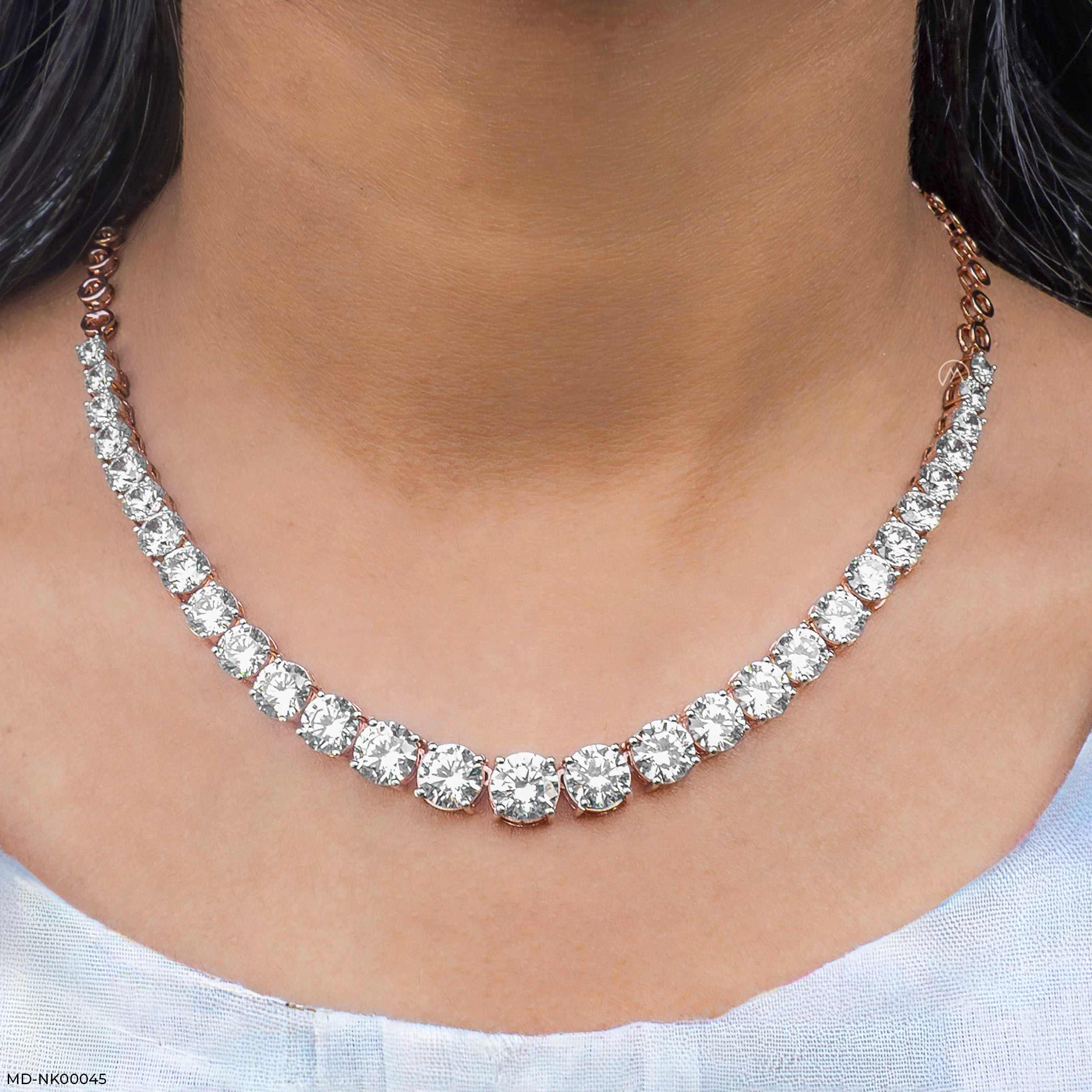 Gorgeous Diva Diamond Necklaces 9K Rose Gold