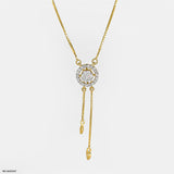 Cute Round Diamond Necklaces 14K Rose Gold
