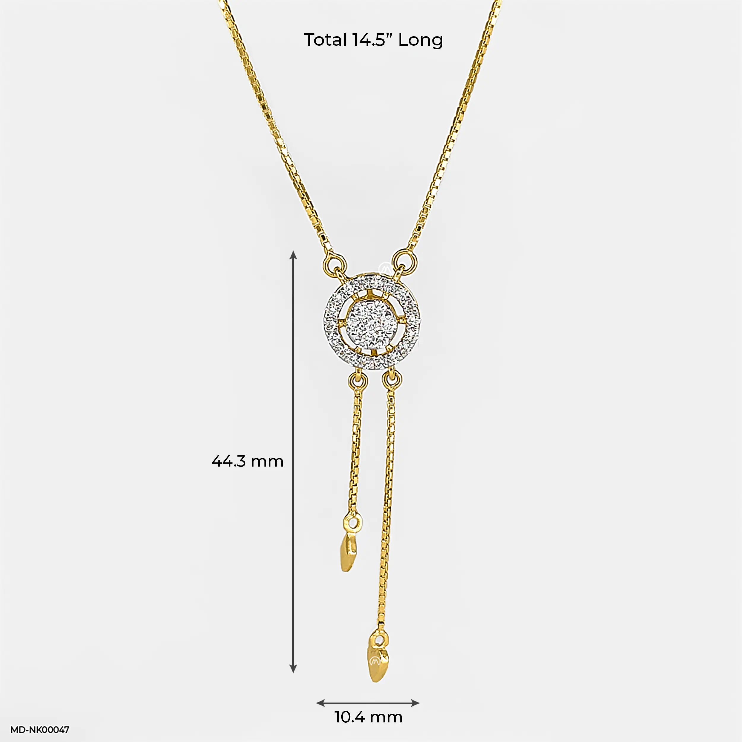 0.35 Carat Circle of Life Lab Diamond Y-Necklace 14K Yellow Gold