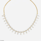 Exquisite Lab Diamond Dangle Necklace 18K Yellow Gold
