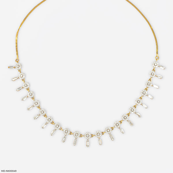 Exquisite Lab Diamond Dangle Necklace 18K Yellow Gold