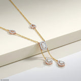 1.70 Carat Imperial Drop Y Shaped Diamond Necklace 14K Yellow Gold