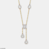 1.70 Carat Imperial Drop Y Shaped Diamond Necklace 14K Yellow Gold