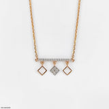 Modern Rhombus Drop Necklace 14K White Gold