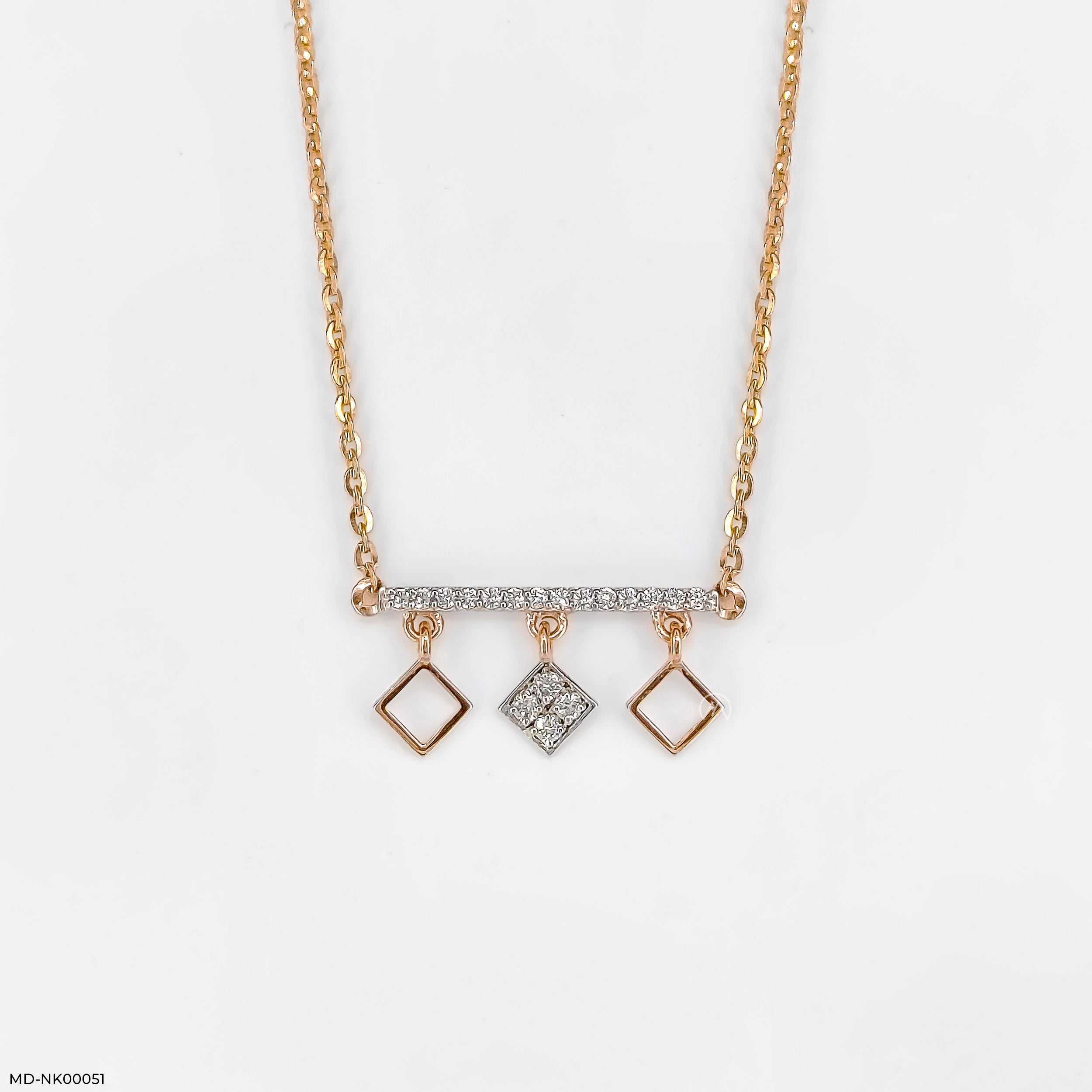 Rhombus Charm Diamond Necklace