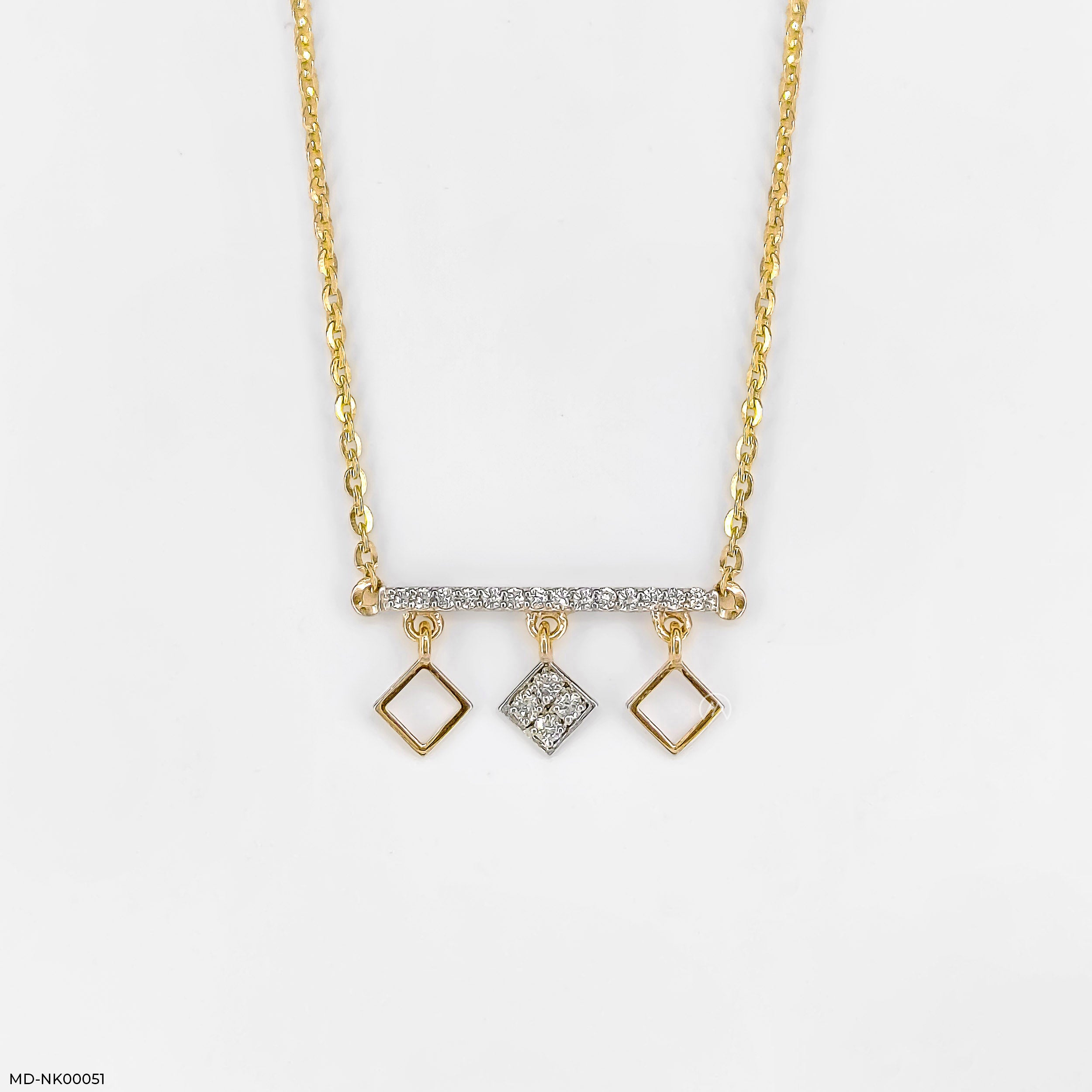 Rhombus Charm Diamond Necklace