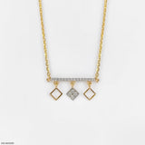 Modern Rhombus Drop Necklace 14K White Gold