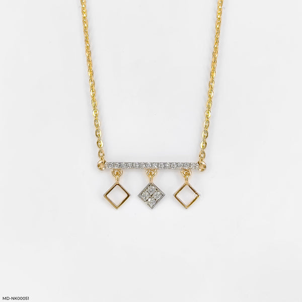 Modern Rhombus Drop Necklace 14K Yellow Gold