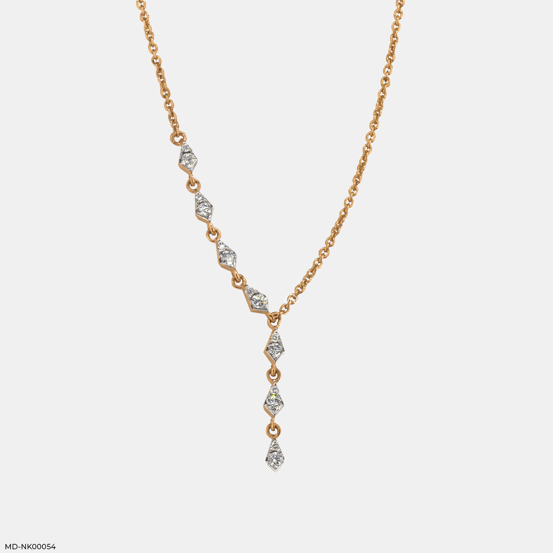 0.35 Carat Fancy Designs Lab Diamond Necklace 14K Rose Gold