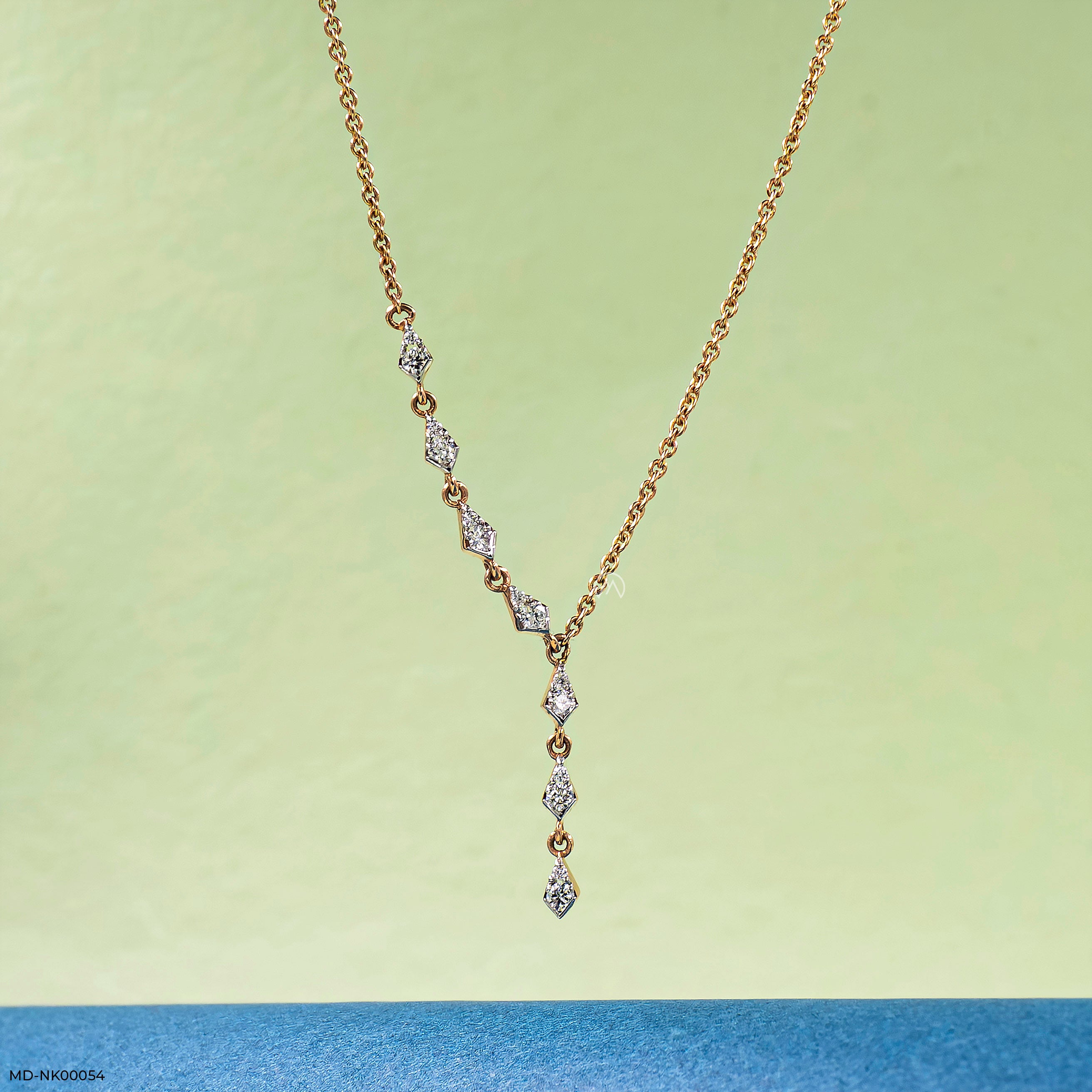 0.35 Carat Fancy Designs Lab Diamond Necklace 14K Rose Gold